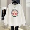 Off-white Sweater Women's Loose and Thin Spring, Autumn and Winter New Cute Cartoon Foreign Style Velvet Medium and Long Top
