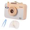 Wooden Camera Pattern Storage Box Case for Baby Milk Teeth and Baby Hair(Grey)