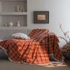Plaid Cotton Sofa Cover Throw Blanket Living Room Couch Bed Window Seat Table Decor French Style Dustproof Multi-Use