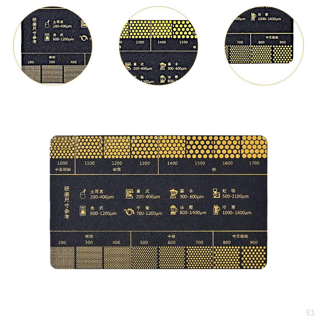 Coffee Reference Card Grind Size Chart Compact Lightweight Rust Resistant Sturdy Ruler