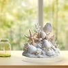 Ornament Corali Melci de Coastă, Stea de Mare Acrilică Plată 2D cu Bază, Ornament Central de Masă cu Scoici de Mare pentru Birou Acasă Raft