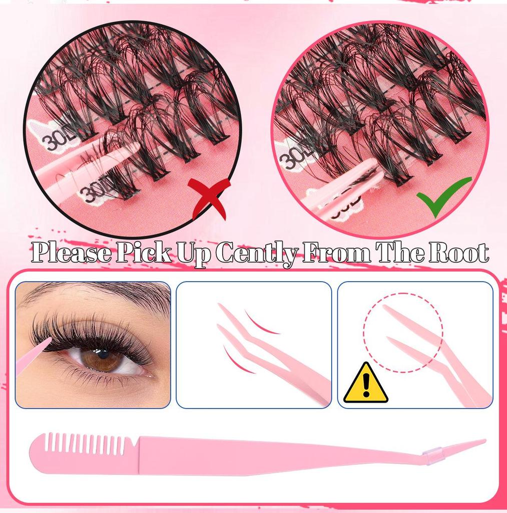 580 Clusters DIY Individual Eyelashes: D Curl, Natural Dense False Eyelash Set with Large Capacity.
