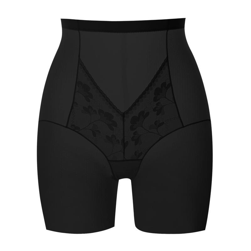 Women's Summer Lightweight Lace Ice Silk 10A Bacteriostatic Crotch Traceless Anti Slip High Waist Belly Retraction Safety Panties