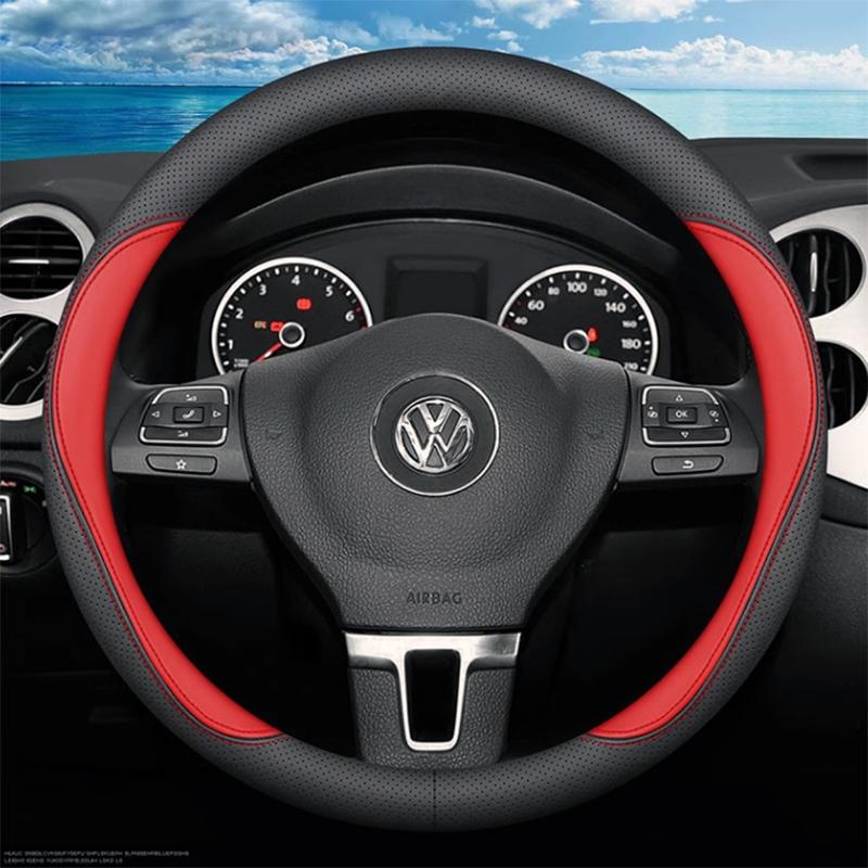W14Car Steering Wheel Cover For Volkswagen VW Atlas Golf 8 Mk8 Polo Jetta Passat B9 Tiguan Auto interior accessories