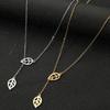 Women's Long Korean-Japanese Sweater Necklace with Leaf and Tassel Double Pendant