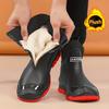 Unisex Lightweight PVC Slip-Resistant Ankle Rain Boots with EVA Cushioned Insole Breathable Casual Shoes for Outdoor Rain Boots for Men