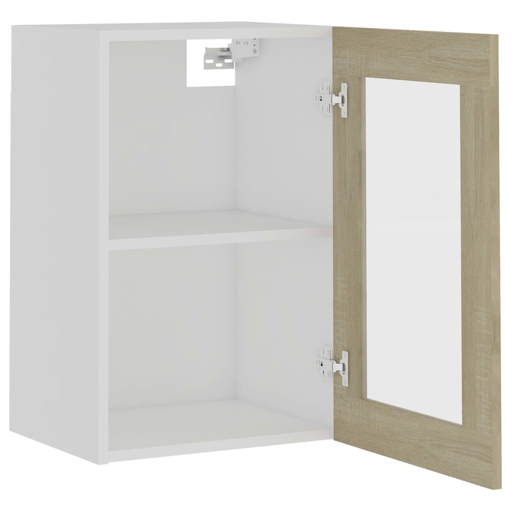 vidaXL Hängeglasschrank Lyon Sonoma-Eiche 40x31x60 cm Holzwerkstoff