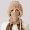 Hooded Siamese Cap Kit Wind-Resistant Winter Knitted Hat  for Cold Weather