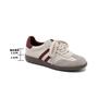 Leather retro color matching white shoes women's 2025 new stripes versatile flat baseplate shoes casual sports Forrest Gump shoes women