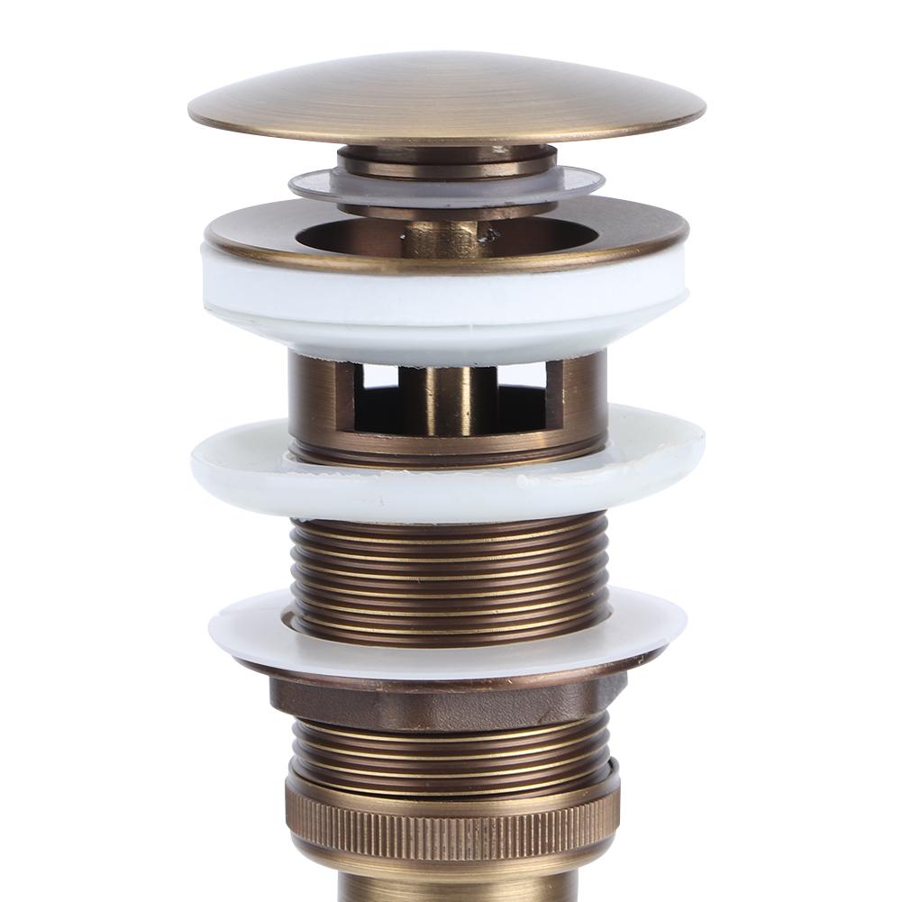 Drucktyp Eleganter Stil Messingbecken Pop-up Ablaufstopfen mit Überlauf Badezimmerzubehör