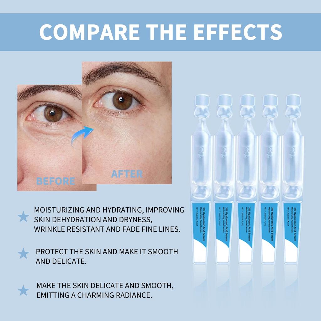 Hyaluronic Serum, Ultra Moisturizing Serum Firming And Brightening Moisturizing Facial Serum,1.2ML*5PCS