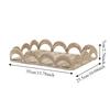 Scalloped Edge Handwoven Storage Basket Rectangular Fruit Basket Desktop Organizer  Bedroom