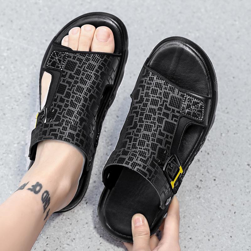 Pánské pantofle ležérní obuv plážové sandály letní venkovní nazouváky kůže chůze pohodlí móda lehký luxusní designérský