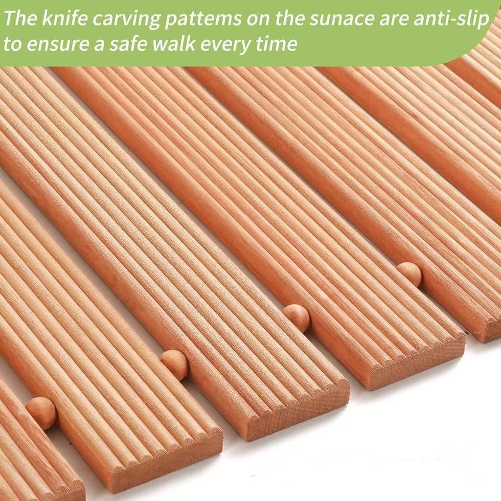 Solid Wood Garden Pathway Mat for Outdoor Decoration