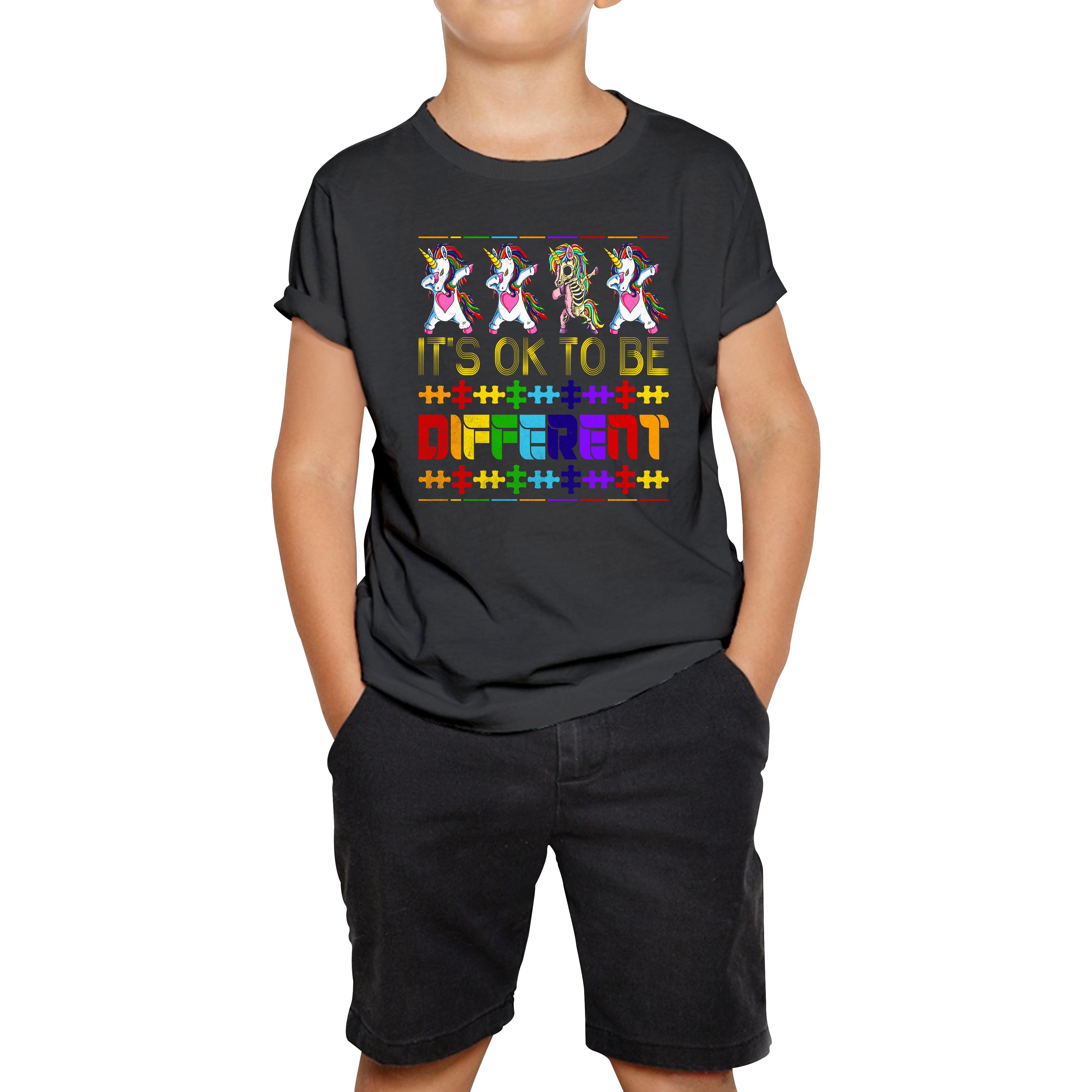 It s Ok To Be Different Autism Awareness Kids T Shirt 100