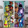 Five Nights At Freddy's Tulle for Bedroom Modern Living Room Curtains 2 Pieces Window Curtain Shades Halloween Decoration Camera