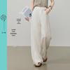 ESE-Y Women's Lyocell Linen Blend Relaxed Wide-Leg Pants