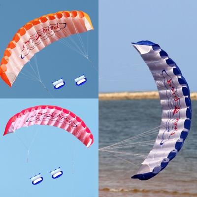 Dual Line 1.4m Parachute Kite Soft Sport Beach Kite Professional Stunt Kite  Garden