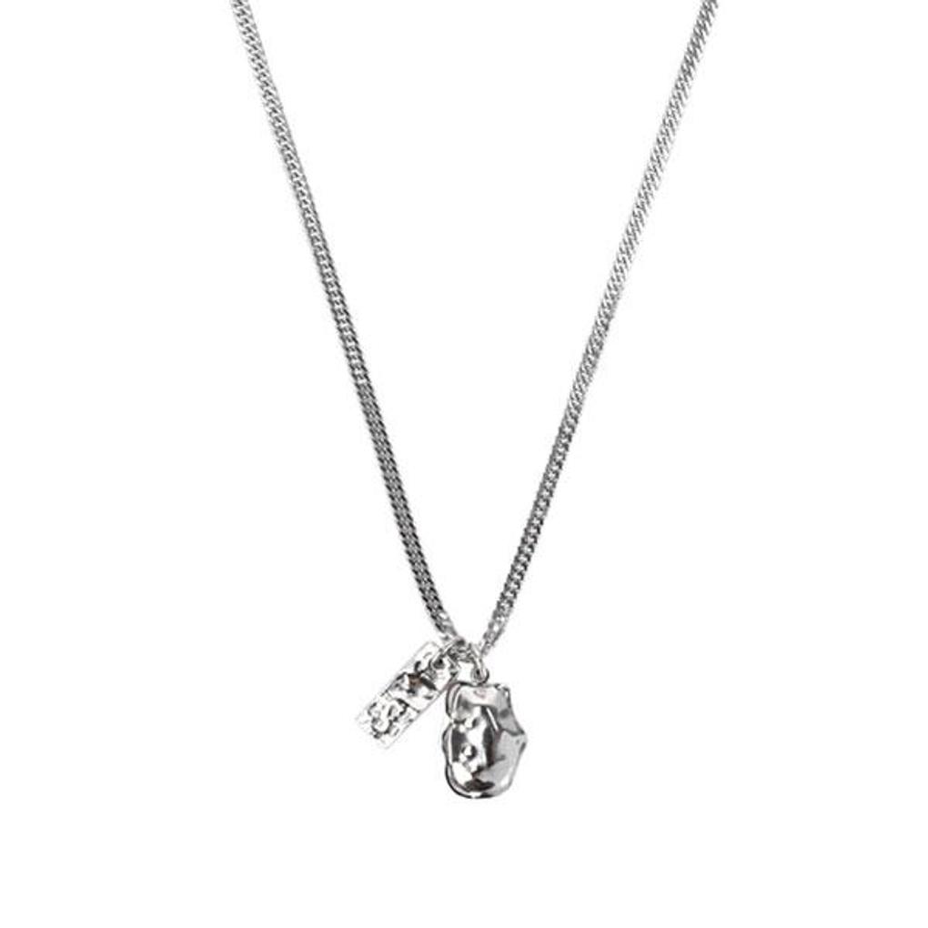 Square Necklace Chain Couple Pendant Shield Necklace SIDA174