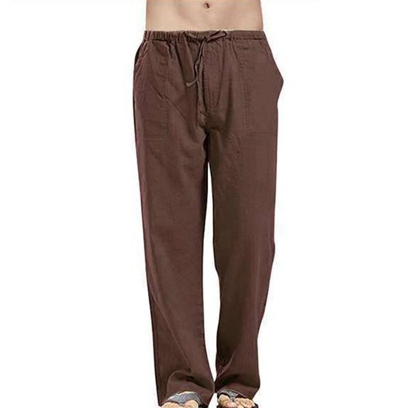 Spring Linen Wide Men Pants Korean Trousers Oversize Cotton Streetwear Male New Yoga Pants Casual Men Clothing Sweatpants