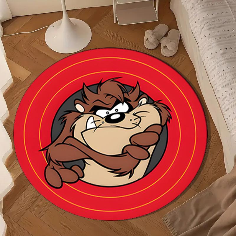 Tazmanian dog Breaks Through Round mat, Anti-slip Circle Carpet Chair rug For livingroom,Bedroom, doormat home decor Gift Christmas Gifts