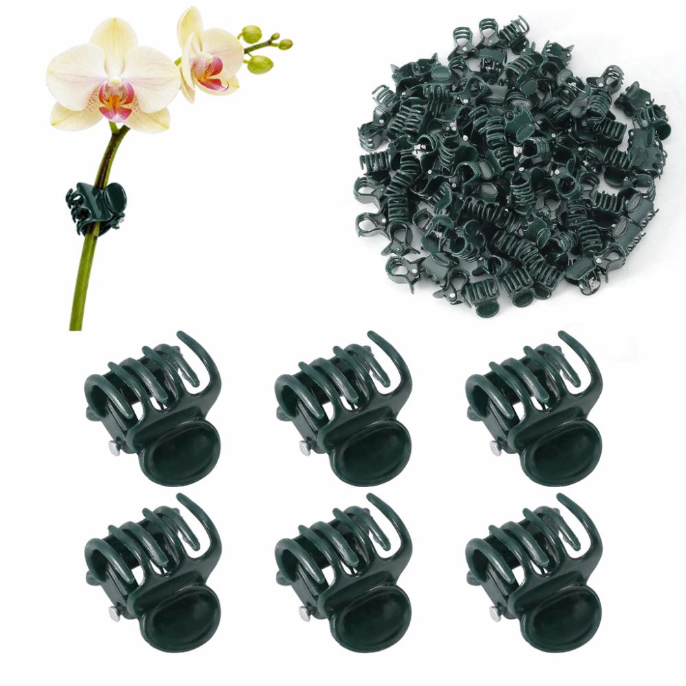 

200pcs Lightweight Orchid Clips Stem Clips Flower Stems,Tomato Plants,Cucumber Vines,Garden Use глубокий/зелёный