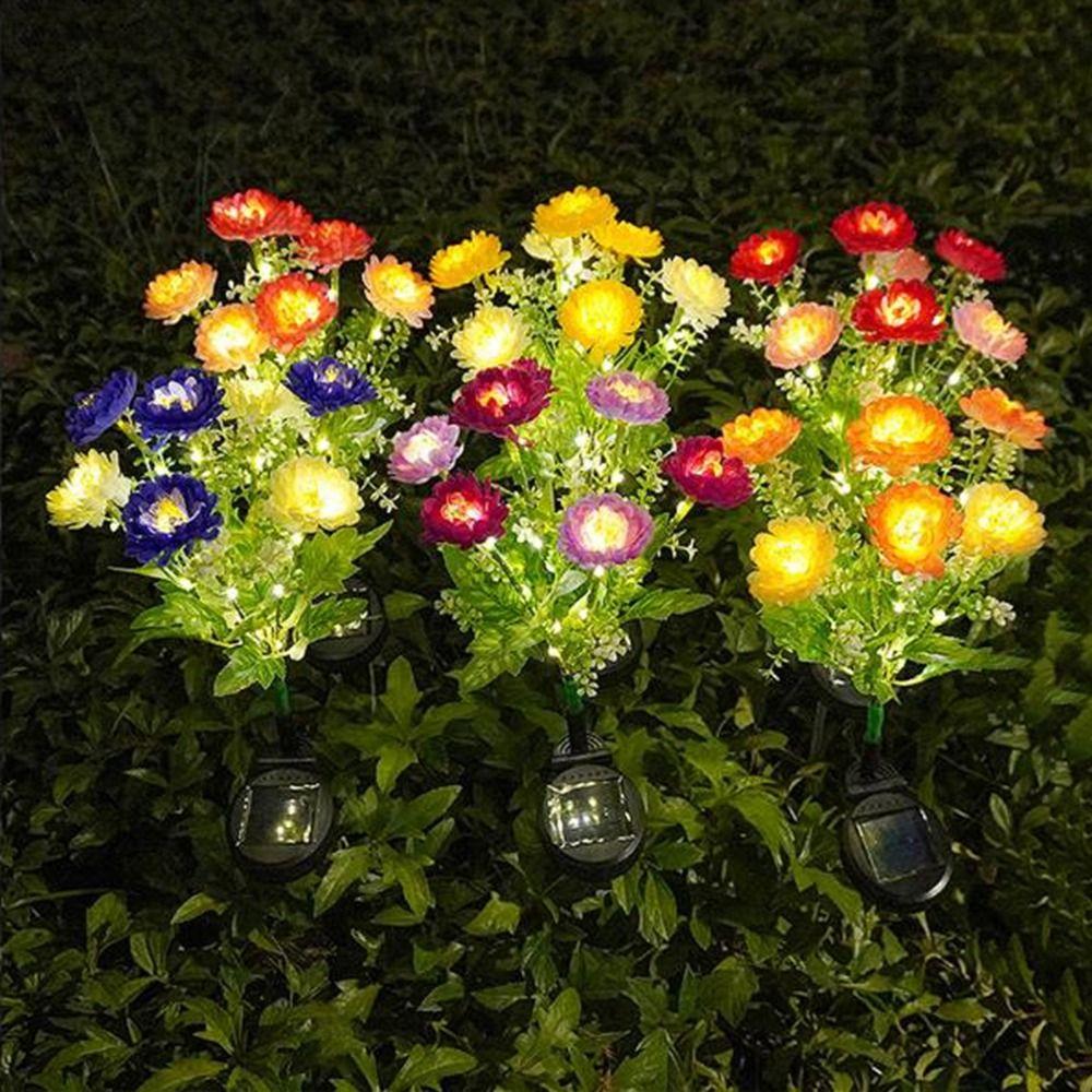 Colorful LED Simulation Flower Lights Solar Powered Solar Lawn Lights  Landscape Decoration