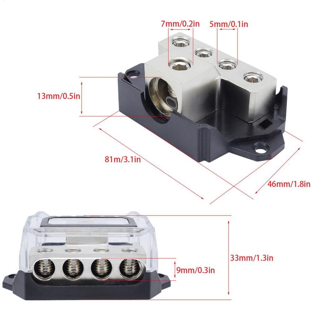 Distribution Block Car Audio 12V Distribution Connecting Blocks With Wrench Stereo Amplifier Battery Terminals & Ends Ground
