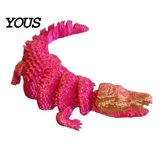 3D Printed Fidget Animal Crocodile Toy, Articulated Figurine, Realistic Flexible Party Favors for Children Reptile Sensory Desk Ornament Stress Relief