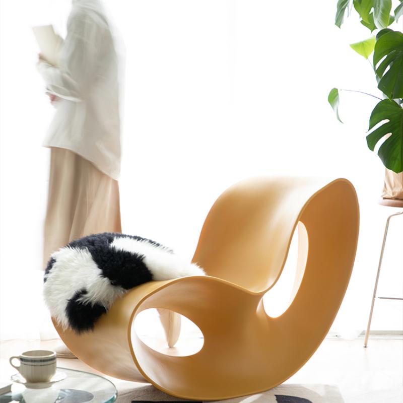 Small Apartment Dormitory Rocking Chairs Nordic Household Balcony Lazy Chair for Adult Living Room Bedroom Leisure Chaise Lounge