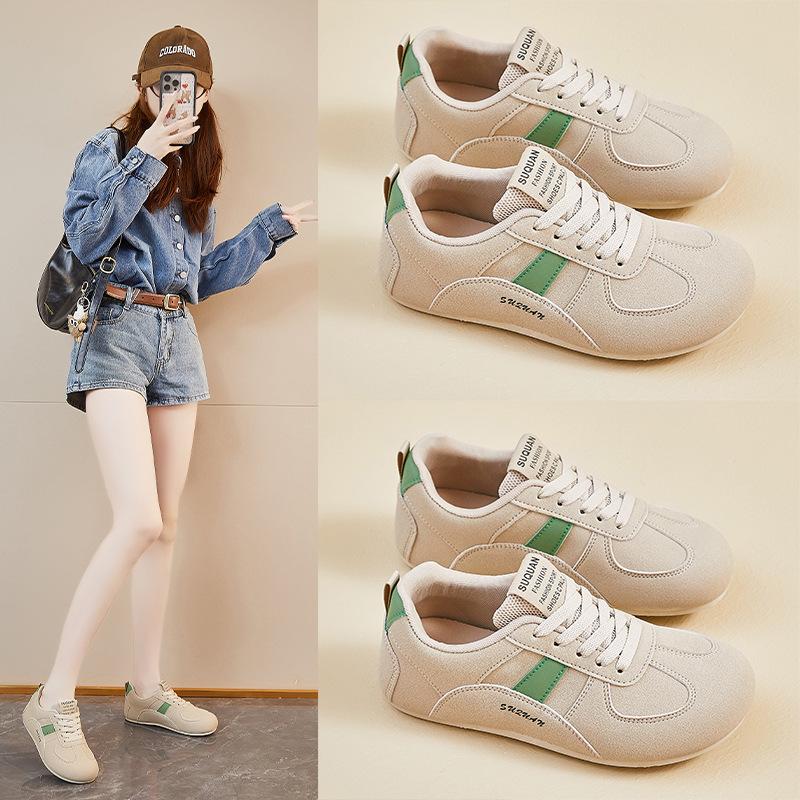 Autumn New Breathable Ins Trendy Korean Style Leather Shoes Women Student Street Shot Running Sports Casual Shoes