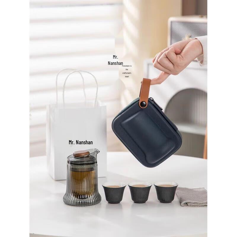 Nanshan Xiansheng Zen Black Portable Ceramic Tea Set