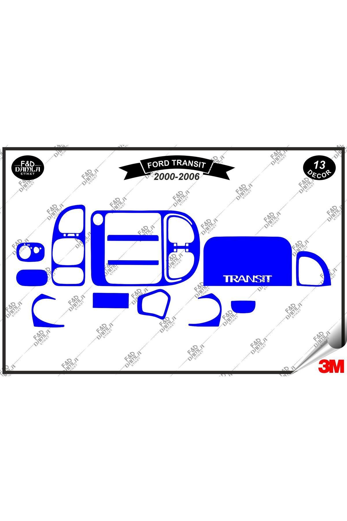 

Ford Transit 2000-2006 Torpido Konsol Trim Göğüs Maun Kaplama Set 13 Parça Mavi