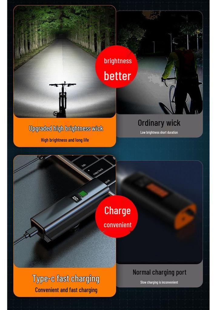 Rechargeable Bicycle Headlight for Night Riding - Strong, Durable, and Ideal for Road and Mountain Bikes
