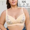 A-G Cup 36-52 Extra Large Size Bra - Seamless Design with Printed Closure