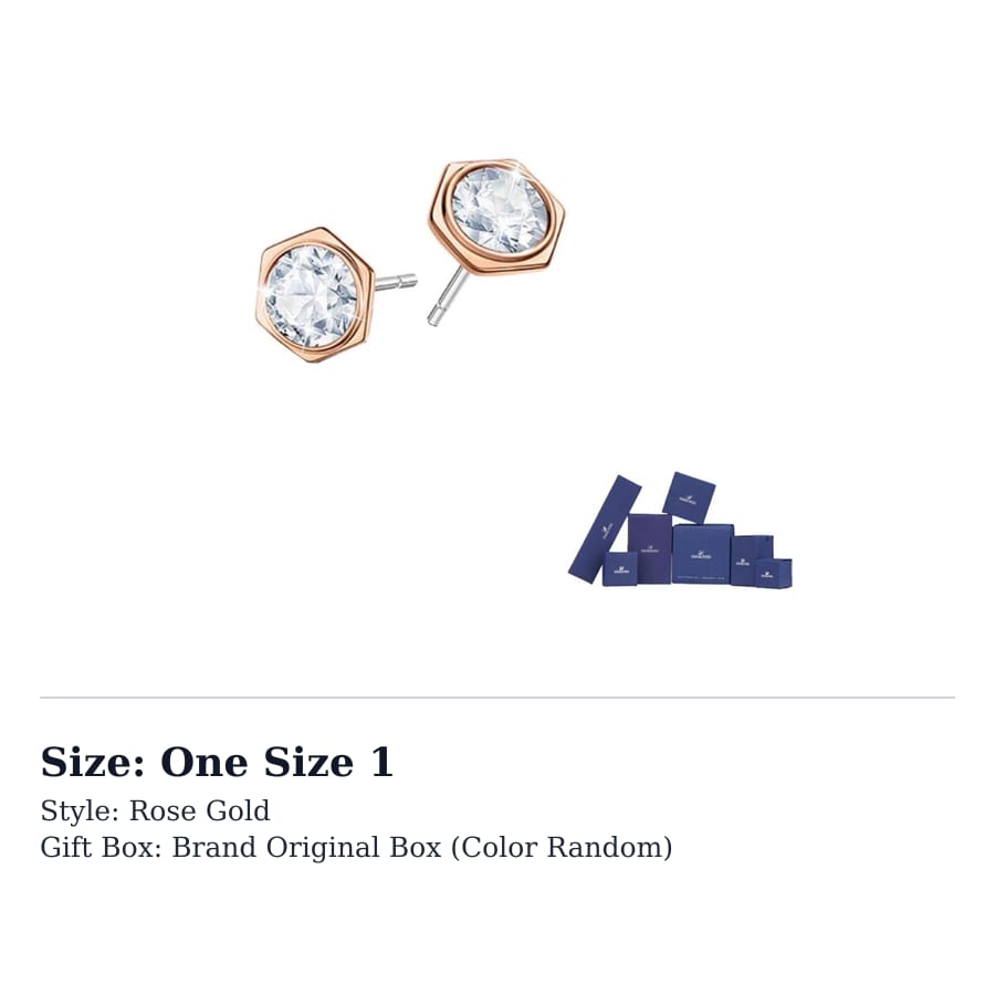 Swarovski Faux Crystal Stud Earrings Unisex Rose Gold 5371199