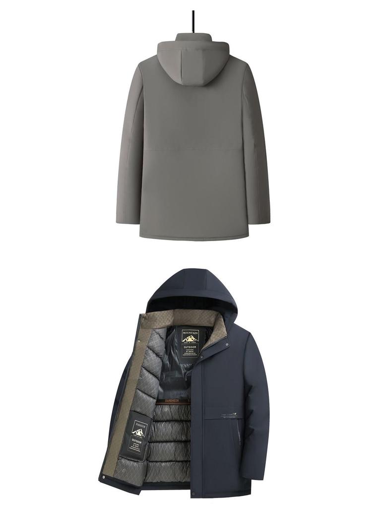 Men's Winter 2025 Clearance: Mid-Length Thickened Down Jacket for Cold Protection - Dad's New Style