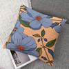Blue Flower Polka Dot Pattern Square Jacquard Pillow Cover for Sofa Office Waist Cushion Cover Home Decorative Pillowcase