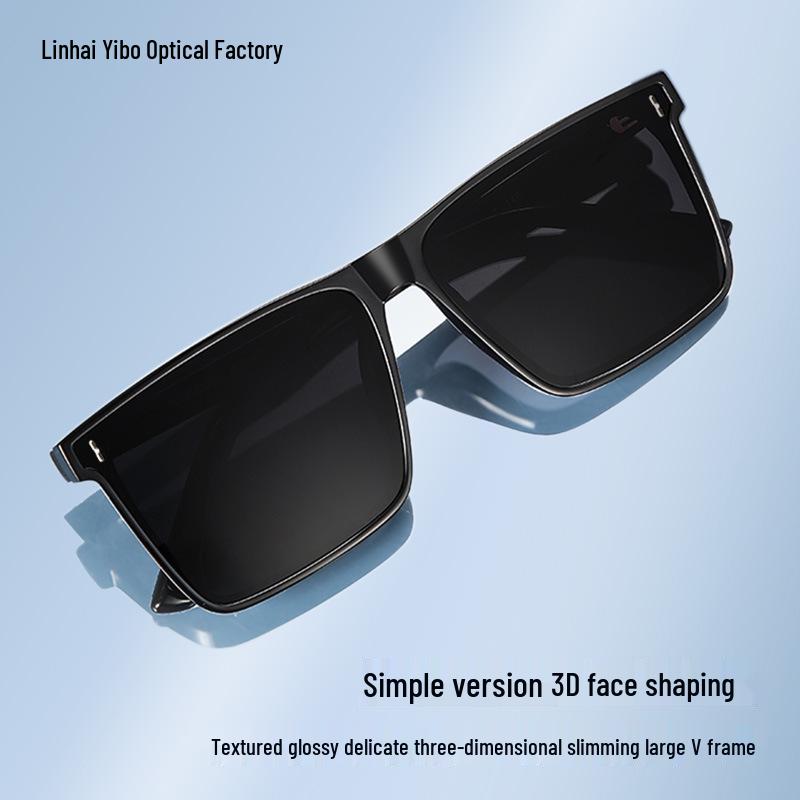 Men's Retro Square Frame Polarized Sunglasses with HD TAC Lenses for Driving