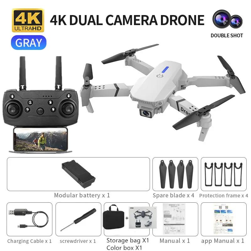 Professional Mini Remote Control Drone E88 4k HD Aerial Camera Wifi FPV Dronfolding Quadcopter RC Helicopter Children's Toy Gift