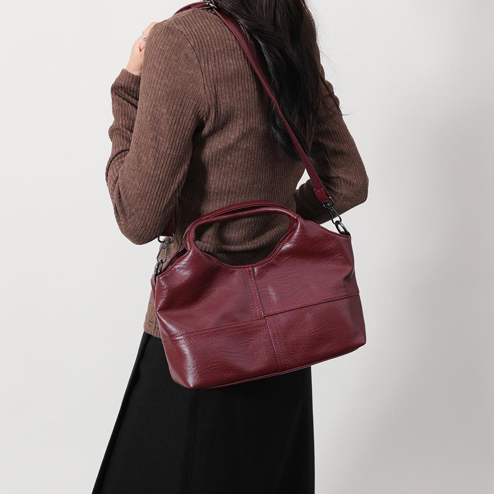 Damen Handtasche aus weichem PU-Leder – Stilvolle Umhängetasche & Crossbody-Schultertasche für Damen