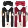 Suspenders Bowtie Set Kids Boy Girl Childrens Christmas Gift Designer Adjustable Y-Back Braces Wedding Clothing Accessories