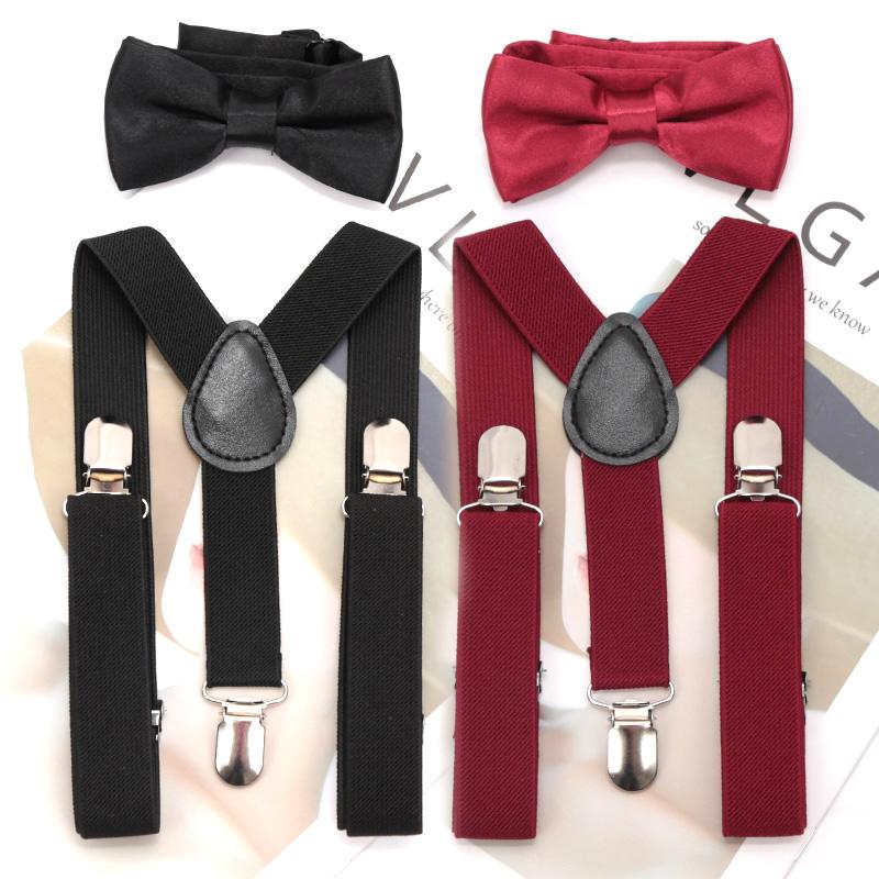 Suspenders Bowtie Set Kids Boy Girl Childrens Christmas Gift Designer Adjustable Y-Back Braces Wedding Clothing Accessories