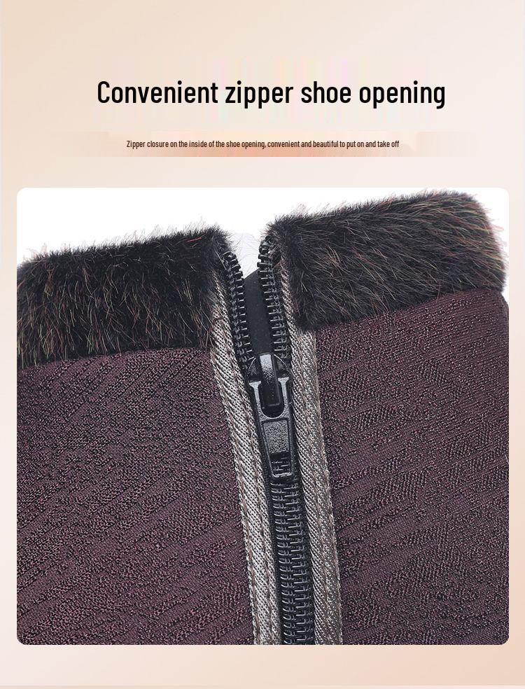 Women's Winter Velvet-Lined Non-Slip Elderly Shoes