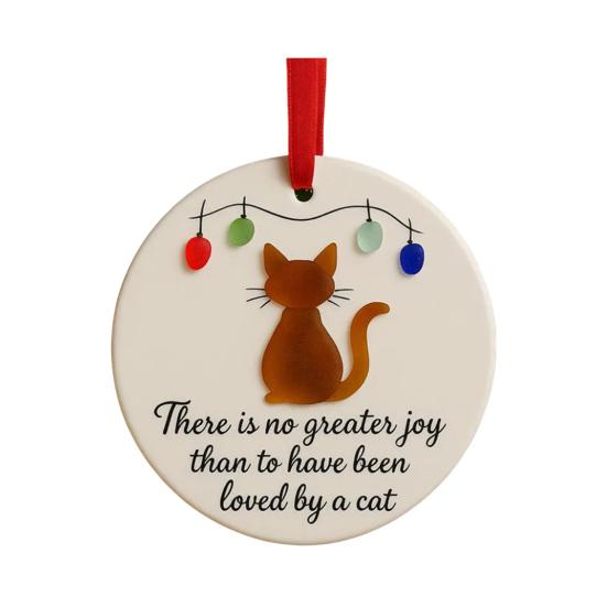Sea Glass Art Animal Ornament Pet Memorial Christmas Tree Hanging Decor Keepsake Gift for Cats Dogs Lovers Holiday Home Decor