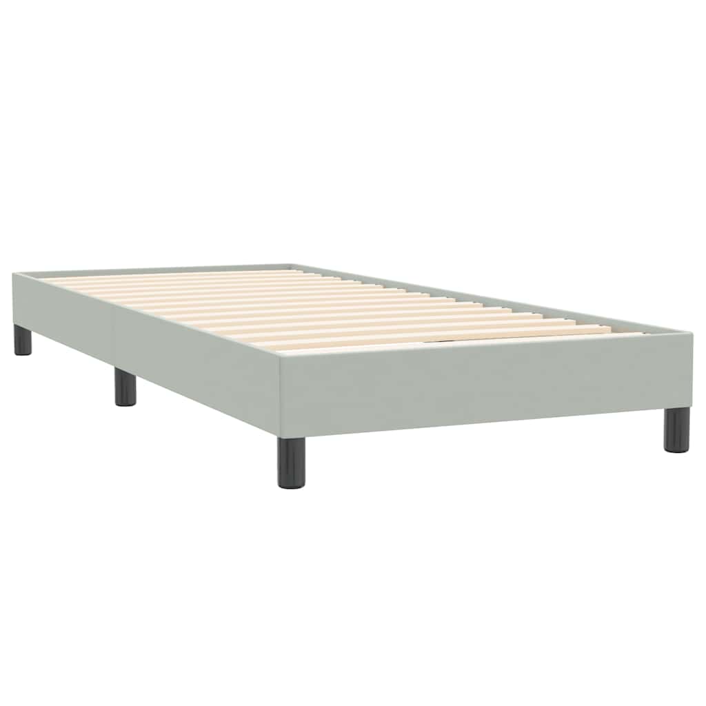 Box Spring Bed with Mattress Light Grey 80 x 220 cm Velvet