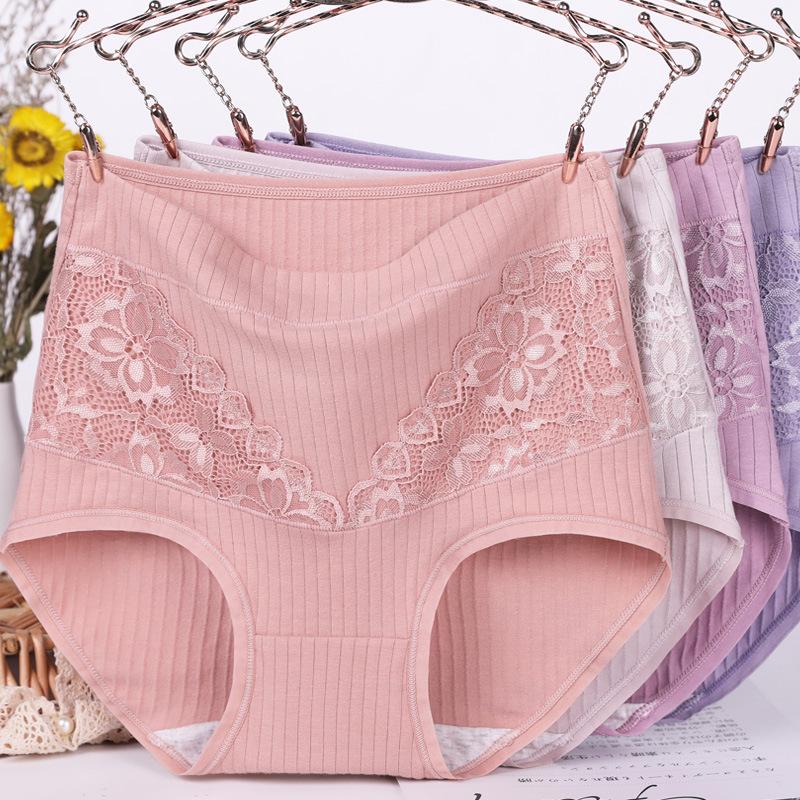 Taglie Forti XL Fino a 6XL Biancheria Intima Donna Cotone Pizzo Mutandine Lingerie Slip Vita Alta Slip