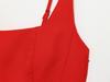 New Women's French Sexy Sleeveless Square Neck Lace-up Bodycon Midi Dress
