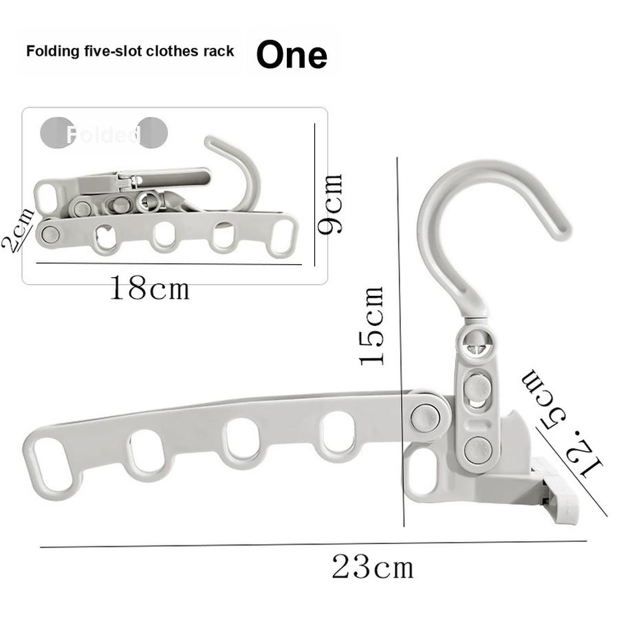 

5 шт. Складная вешалка для одежды, незаменимая в путешествиях, отеле, общежитии, многофункциональная портативная сушилка для одежды Folding 5-Hole Hanger белый