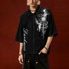 Men's Y2K Gothic Darkness Angel Eye Cross Shirt